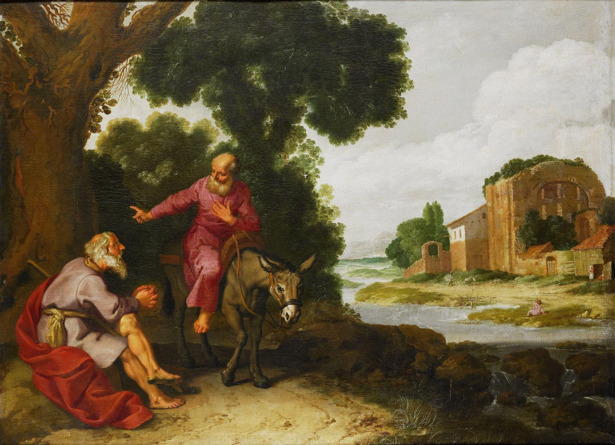 Der Prophet von Bethel trifft den Mann Gottes aus Juda von Lambert Jacobsz