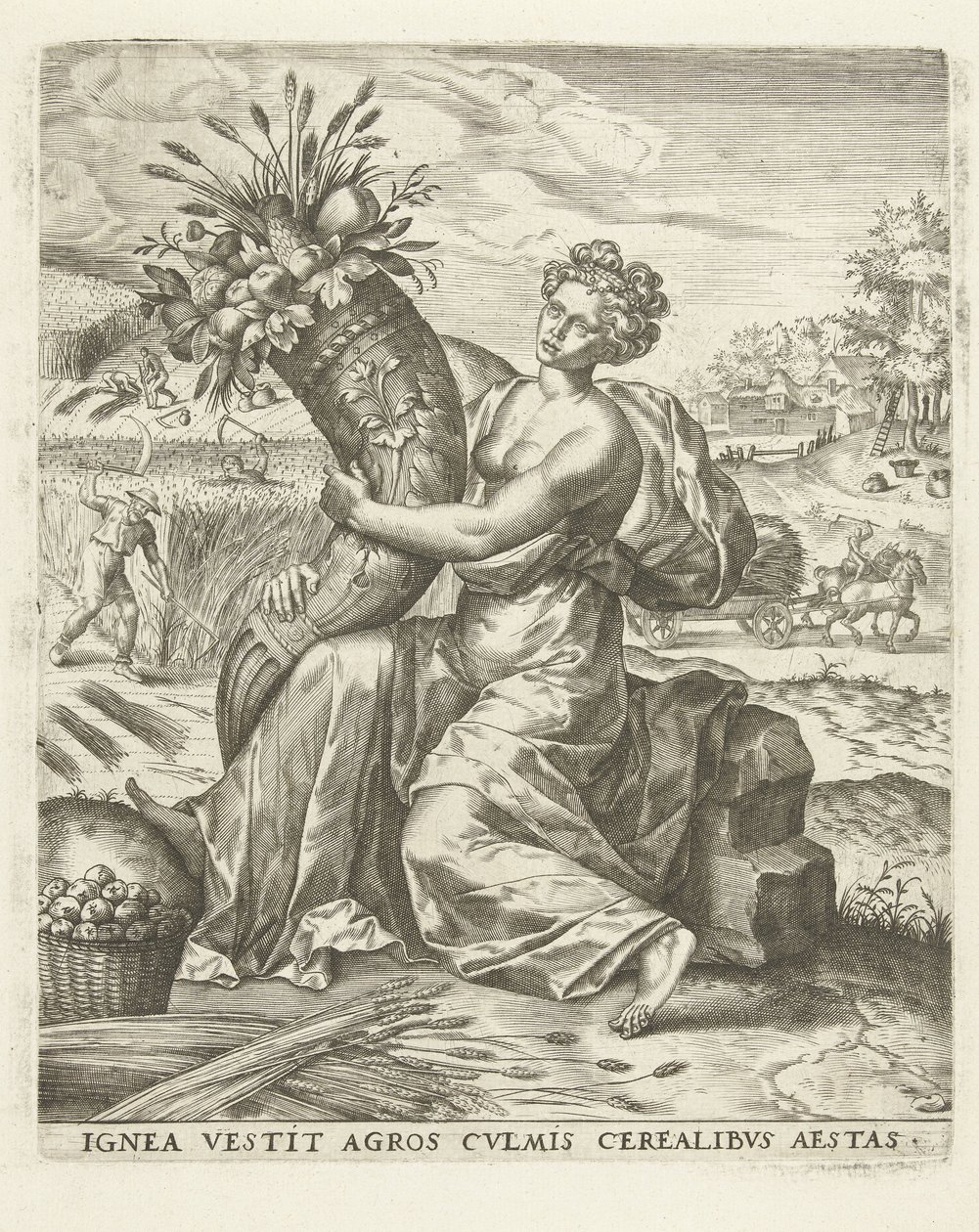 Sommer: Ceres mit einem Füllhorn von Lambert Lombard
