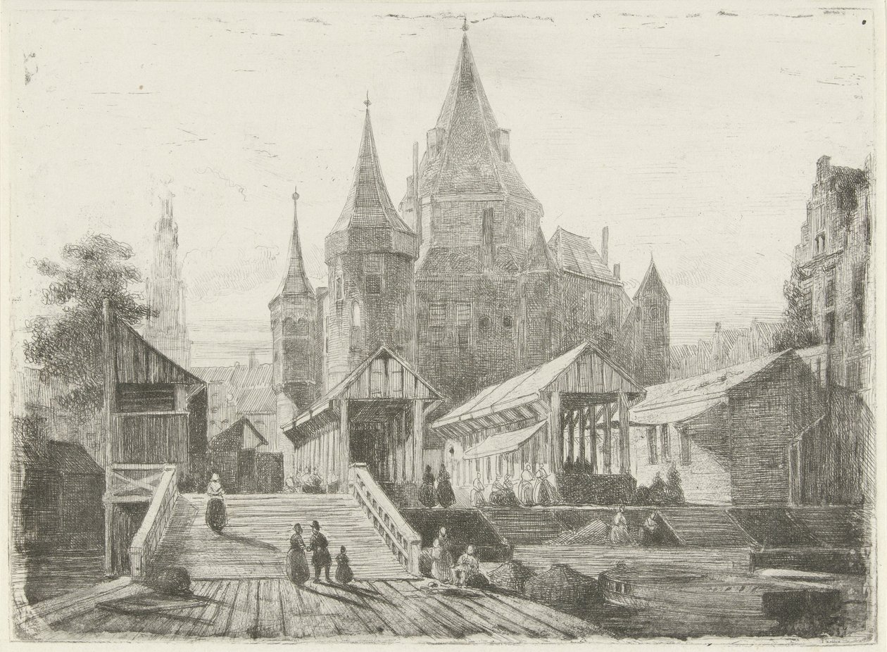 Ansicht des Nieuwmarkts in Amsterdam von Lambertus  Hardenberg