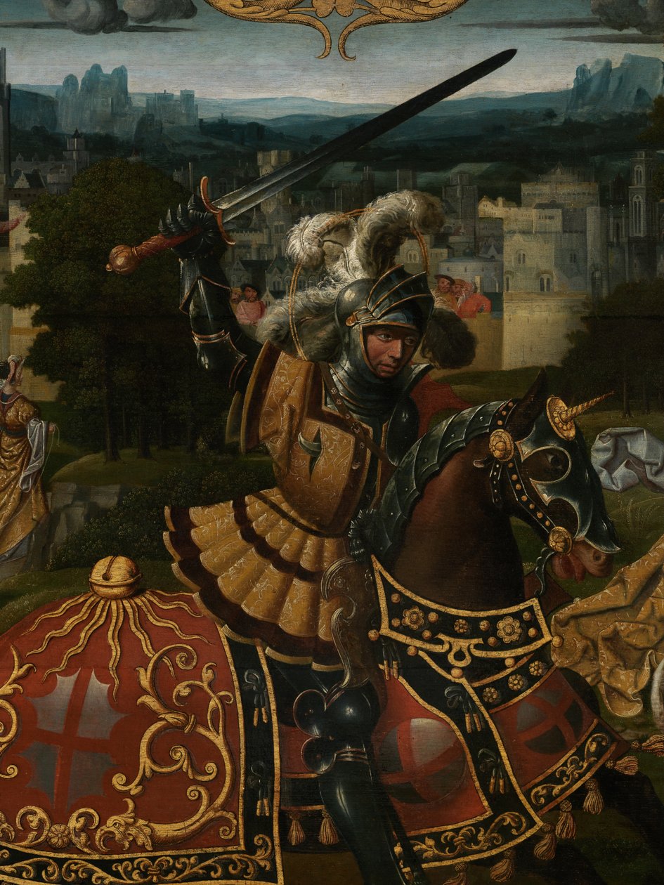 (Detail) der Legende des Heiligen Georg von Lancelot (school of) Blondeel