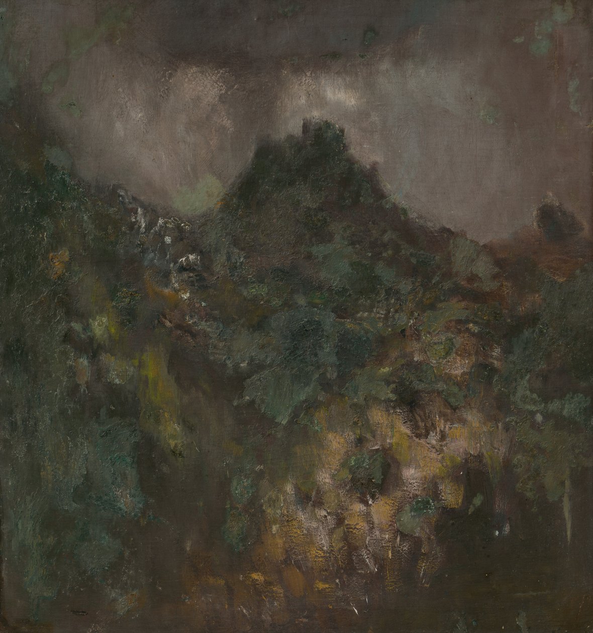 Landschaft mit einem Schloss vor dem Sturm von Laszlo Mednyanszky