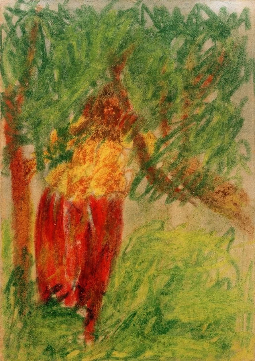 Ohne Titel (Unter einem Baum stehende Frau) von Laszlo Moholy Nagy