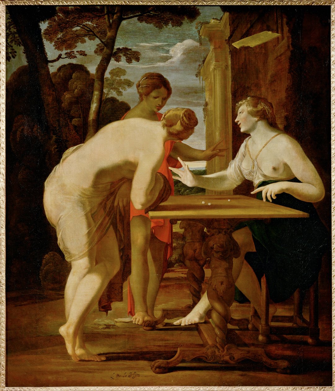 Die Würfelspielerinnen von Laurent de (workshop of) La Hyre