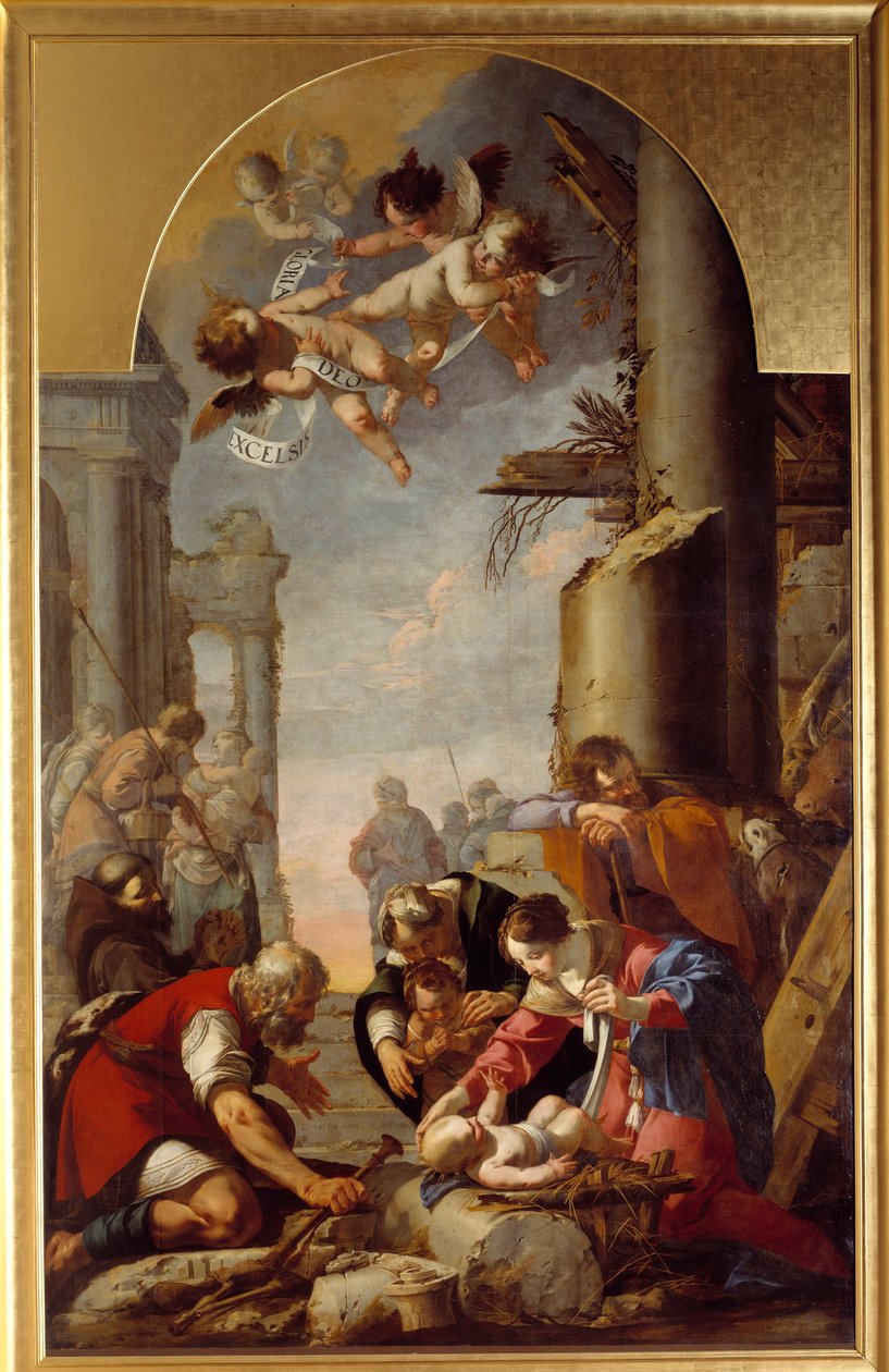 Die Anbetung der Hirten. Gemälde von Laurent de la Hyre von Laurent de la Hyre