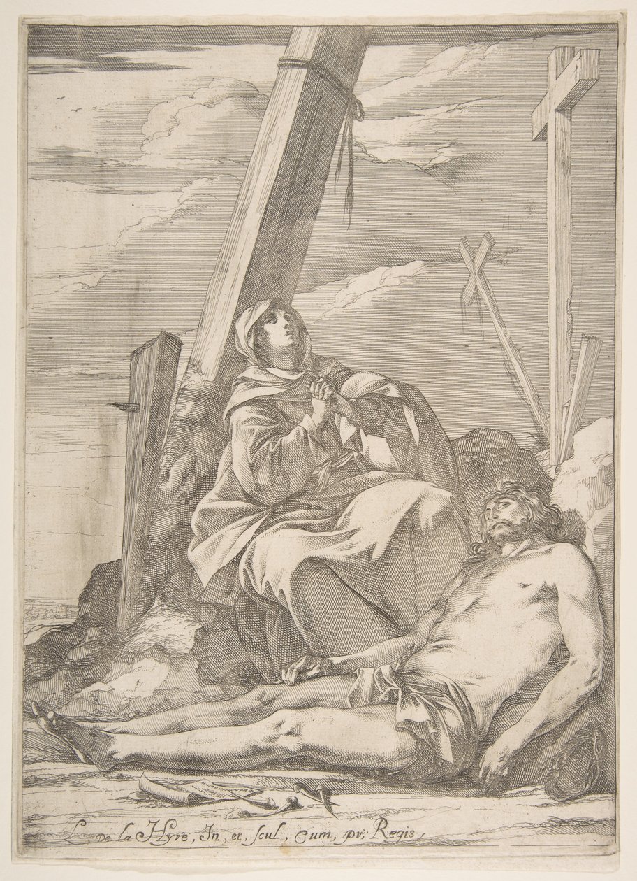 Christus und die Jungfrau am Fuß des Kreuzes von Laurent de la Hyre