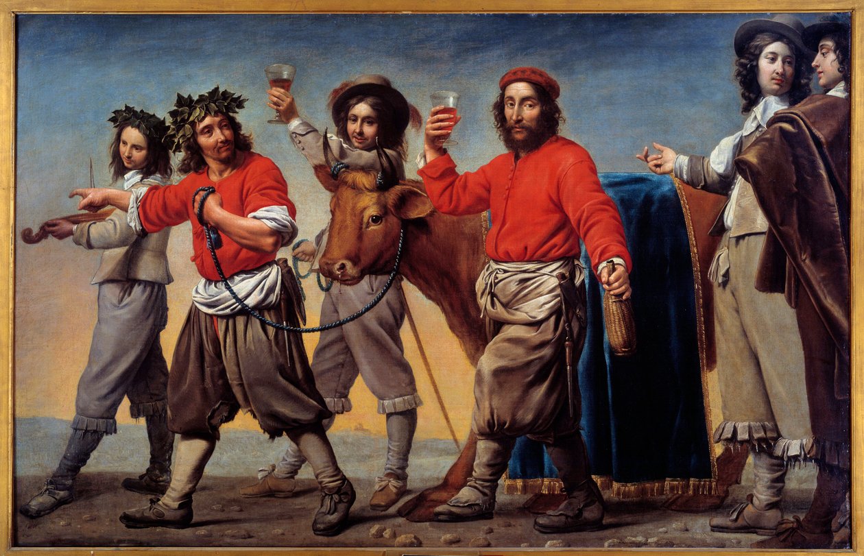 Prozession des fetten Rindfleischs (Gemälde von Meister Du Cortege Du Belier) von Le Nain Brothers
