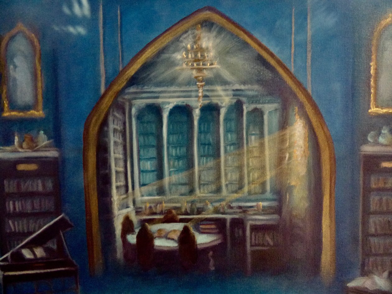 (Detail) Verzauberte Bibliothek, 2024 von Lee Campbell