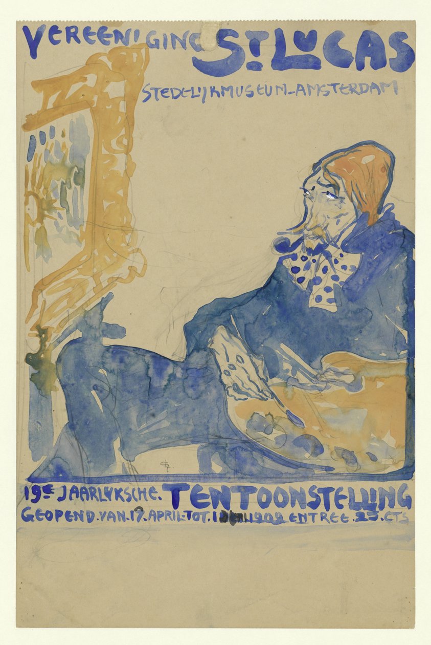Entwurf für das Plakat der 19. jährlichen Ausstellung der Vereinigung St. Lukas im Stedelijk Museum in Amsterdam von Leo Gestel