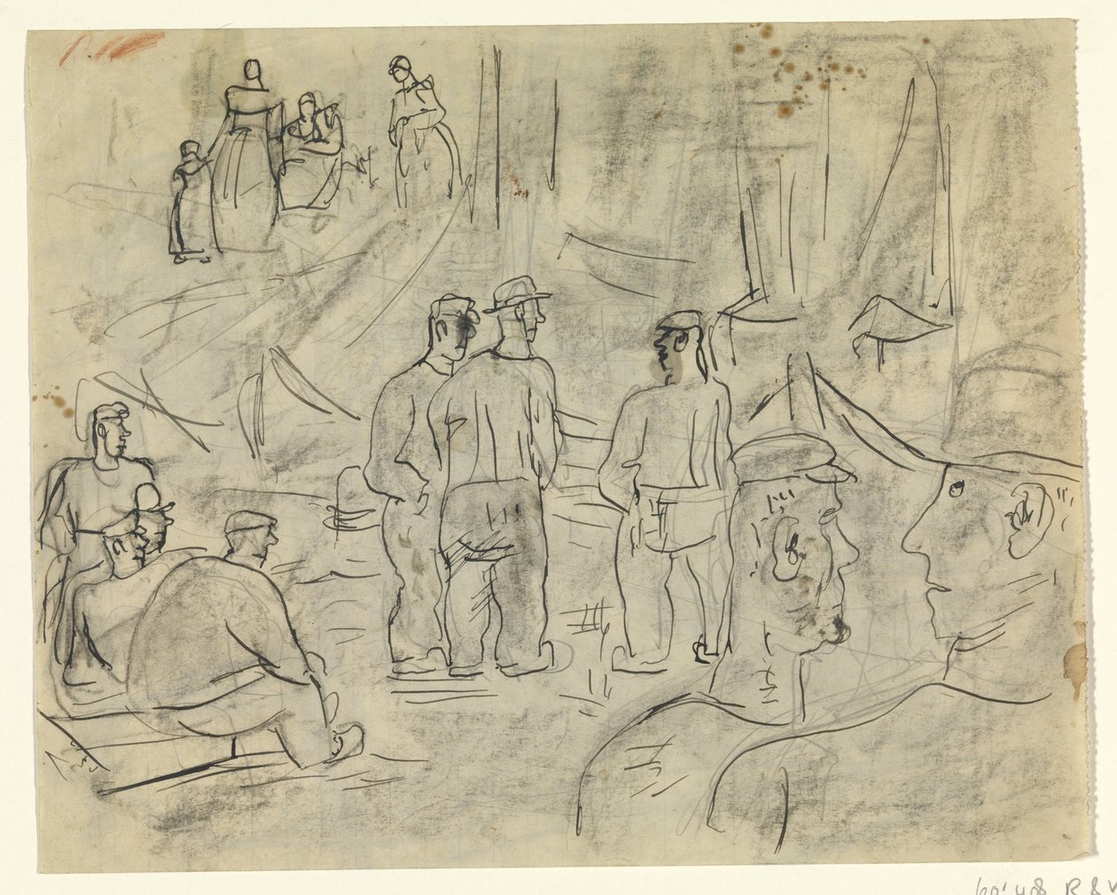 Fischer in einem Hafen von Leo Gestel