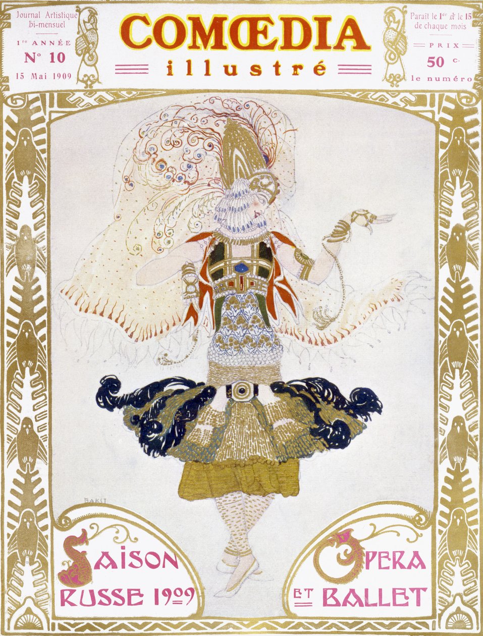 Vorderseite von Comoedia, 1909 von Leon Bakst