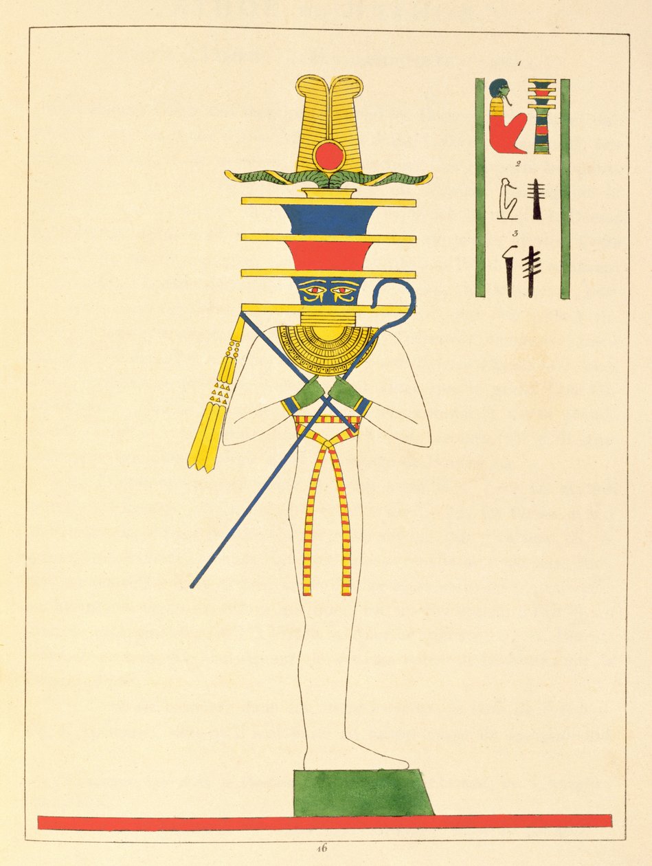 Der Gott Ptah, Illustration aus Pantheon egyptien: Sammlung der mythologischen Figuren des Alten Ägypten von Jean-Francois Champollion, veröffentlicht 1823-25 von Leon Jean Joseph Dubois
