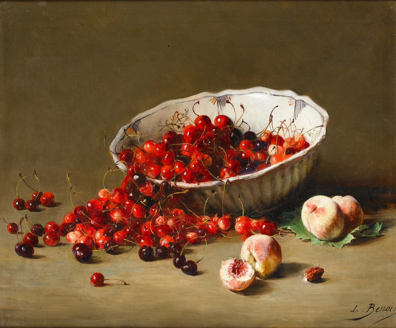 Eine Schale Kirschen, um 1900 von Leon Alfred Benoit
