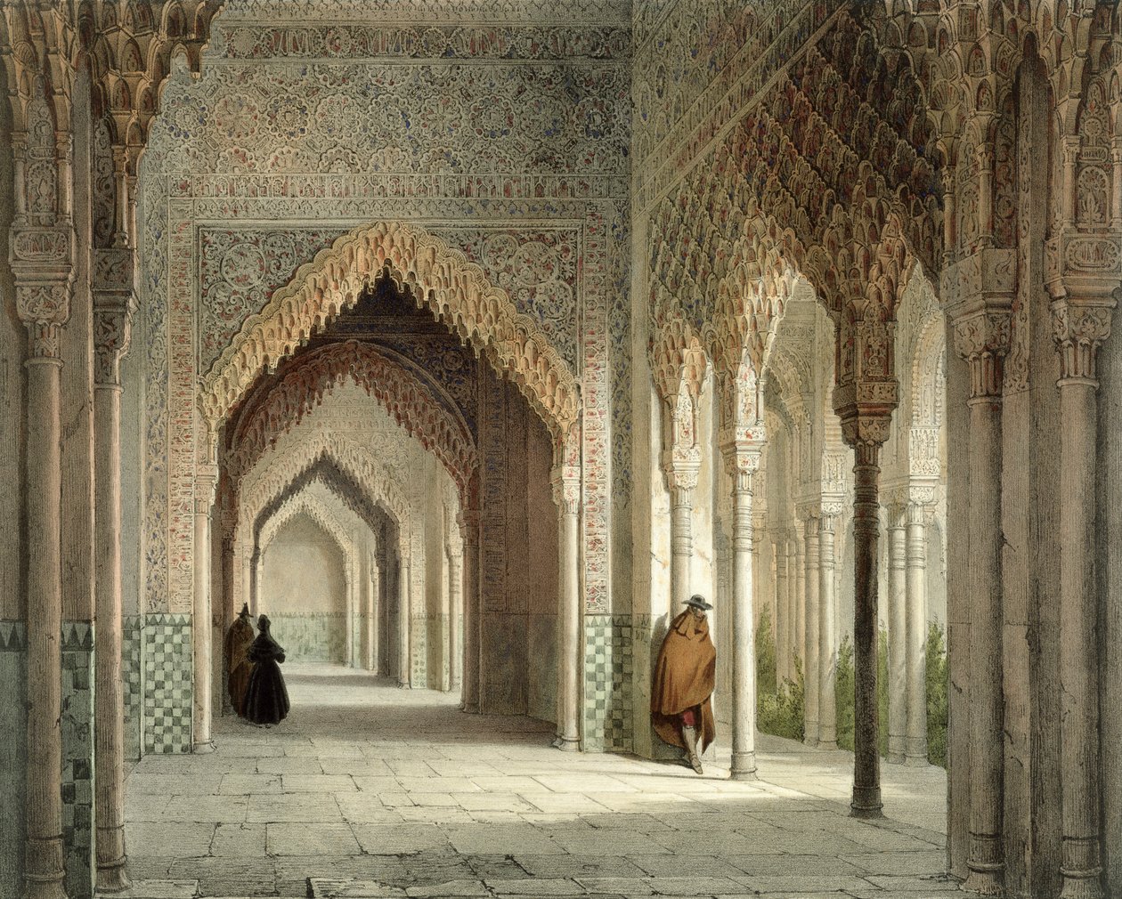 Der Gerichtssaal der Alhambra, Granada, 1853 von Leon Auguste Asselineau