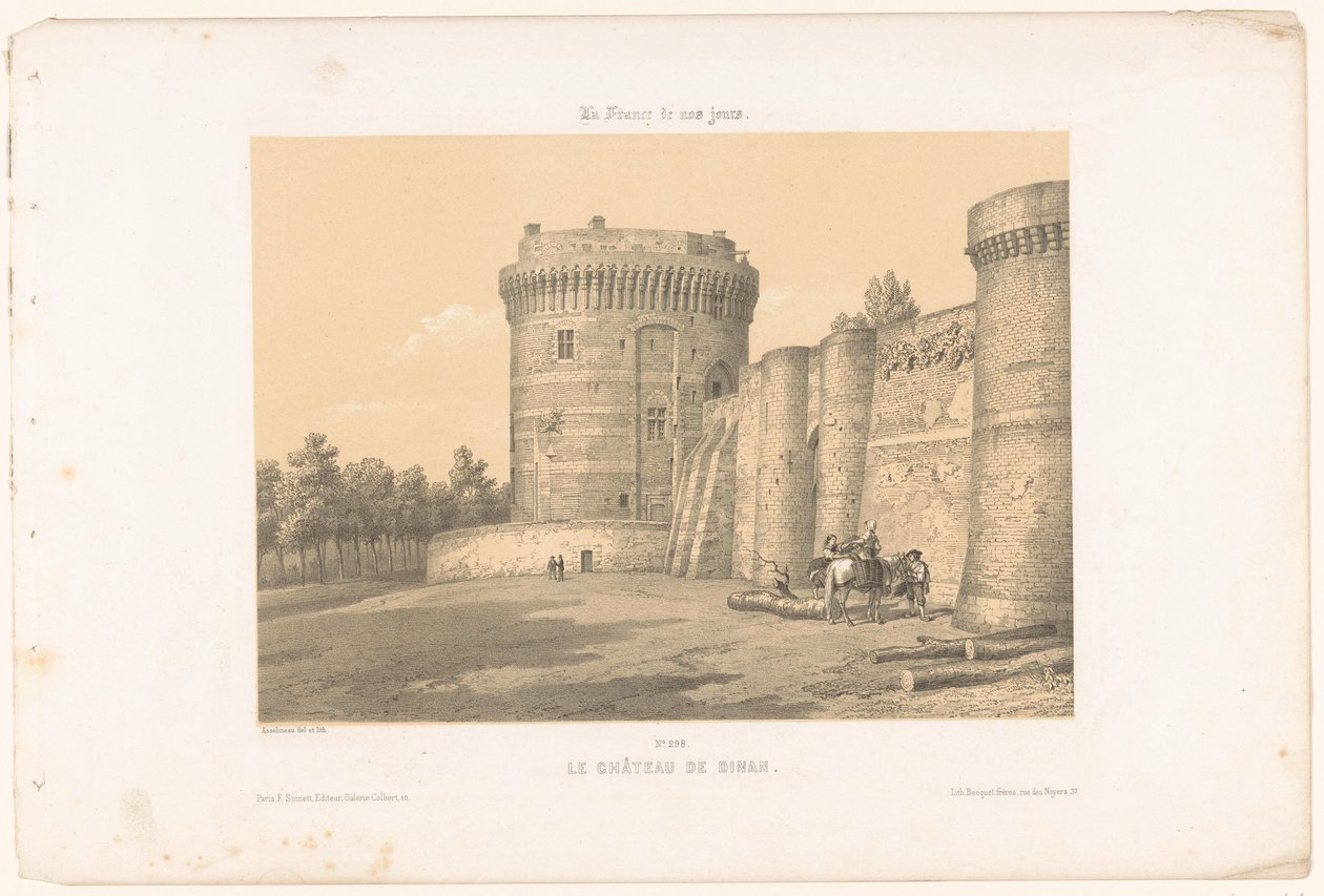Ansicht eines der Türme des Schlosses von Dinan von Leon Auguste Asselineau