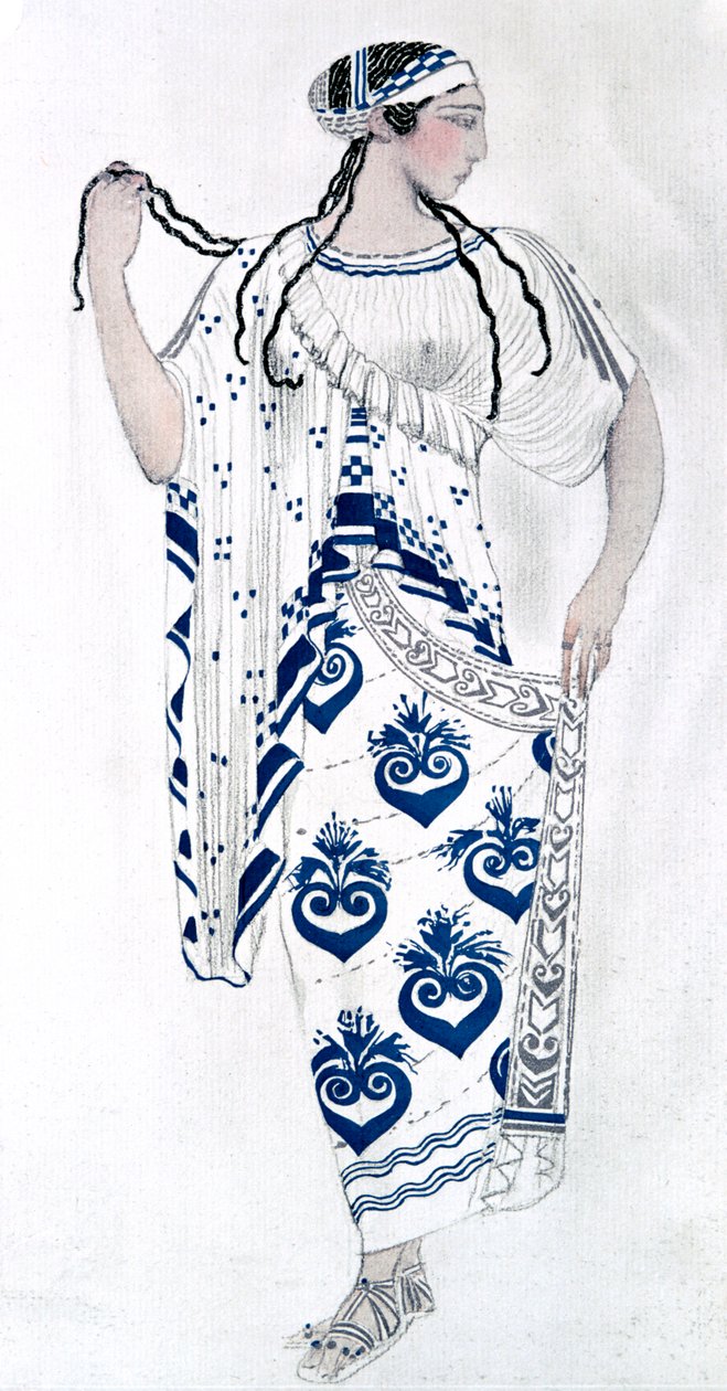 Kostümentwurf für Ida Rubinstein als Helena im Ballett Helena von Sparta von Leon Bakst