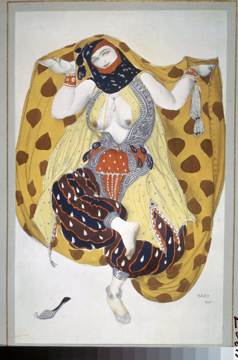 Odaliske, Kostümentwurf für das Ballett Scheherazade von N. Rimski-Korsakow von Leon Bakst