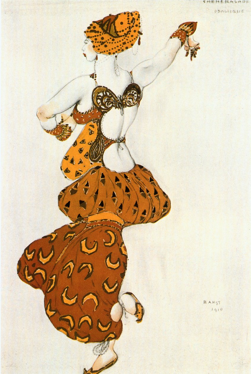 Odaliske, Kostümentwurf für das Ballett "Scheherazade" von Leon Bakst