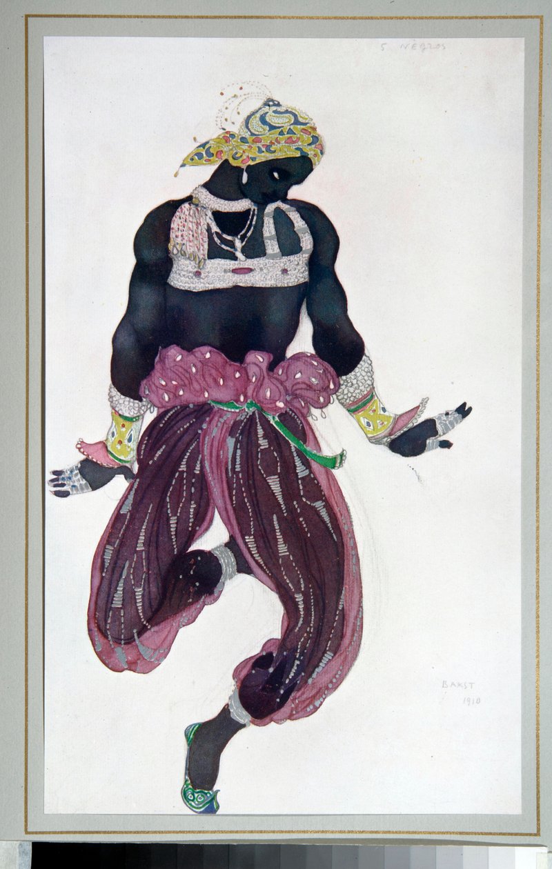 Russisches Ballett: Zeichnung für das Ballett "Scheherazade" unter der Regie von Michel Fokine von Leon Bakst