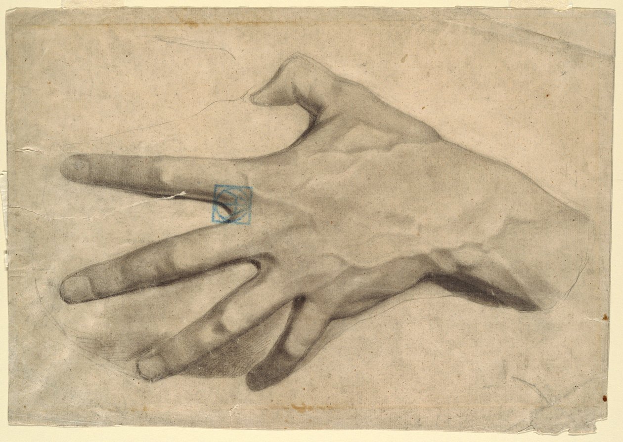 Zeichnung, Studie einer Hand von Leon Dabo