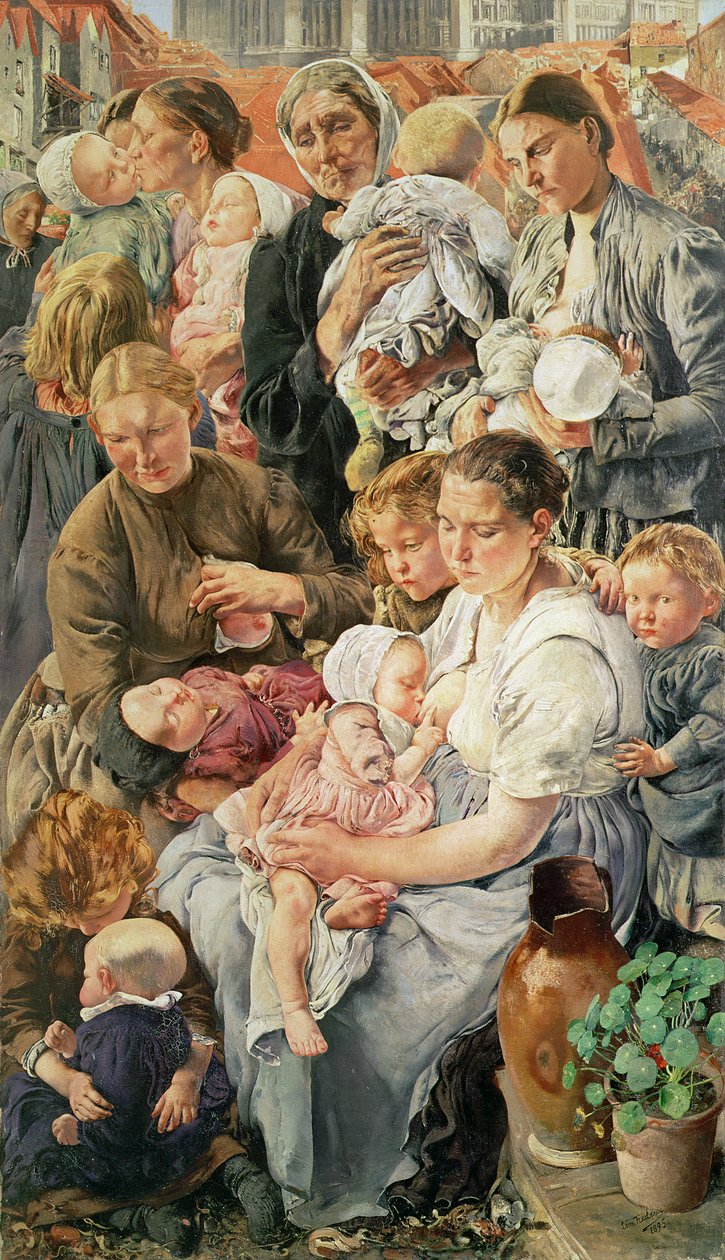 Die Frauen, rechter Flügel aus Die Zeitalter des Arbeiters, 1895 von Leon Henri Marie Frederic