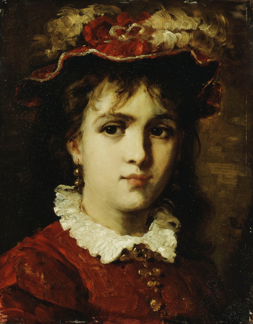Porträt eines jungen Mädchens, 1876 von Leon Joseph Florentin Bonnat