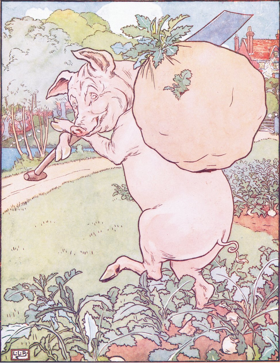 Das kleine Schwein stand um fünf Uhr auf und holte die Rüben von Leonard Leslie Brooke