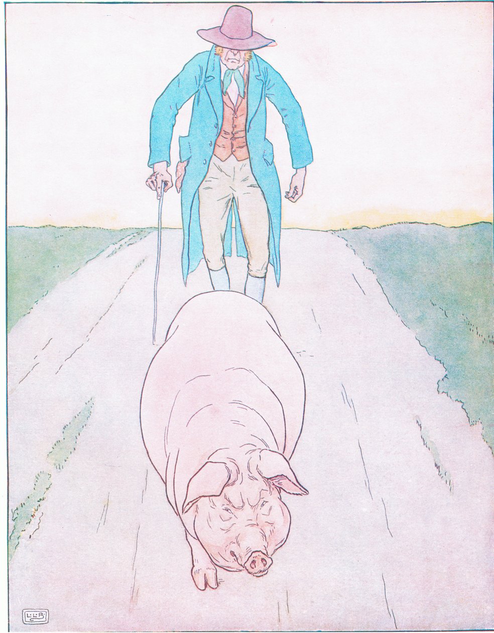 Zum Markt, zum Markt, um ein fettes Schwein zu kaufen von Leonard Leslie Brooke