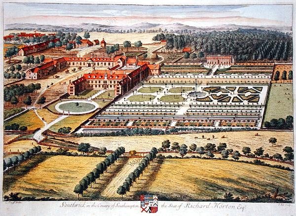 Southwick im Landkreis Southampton, graviert von Johannes Kip (ca. 1652-1722) (Gravur) von Leonard (after) Knyff