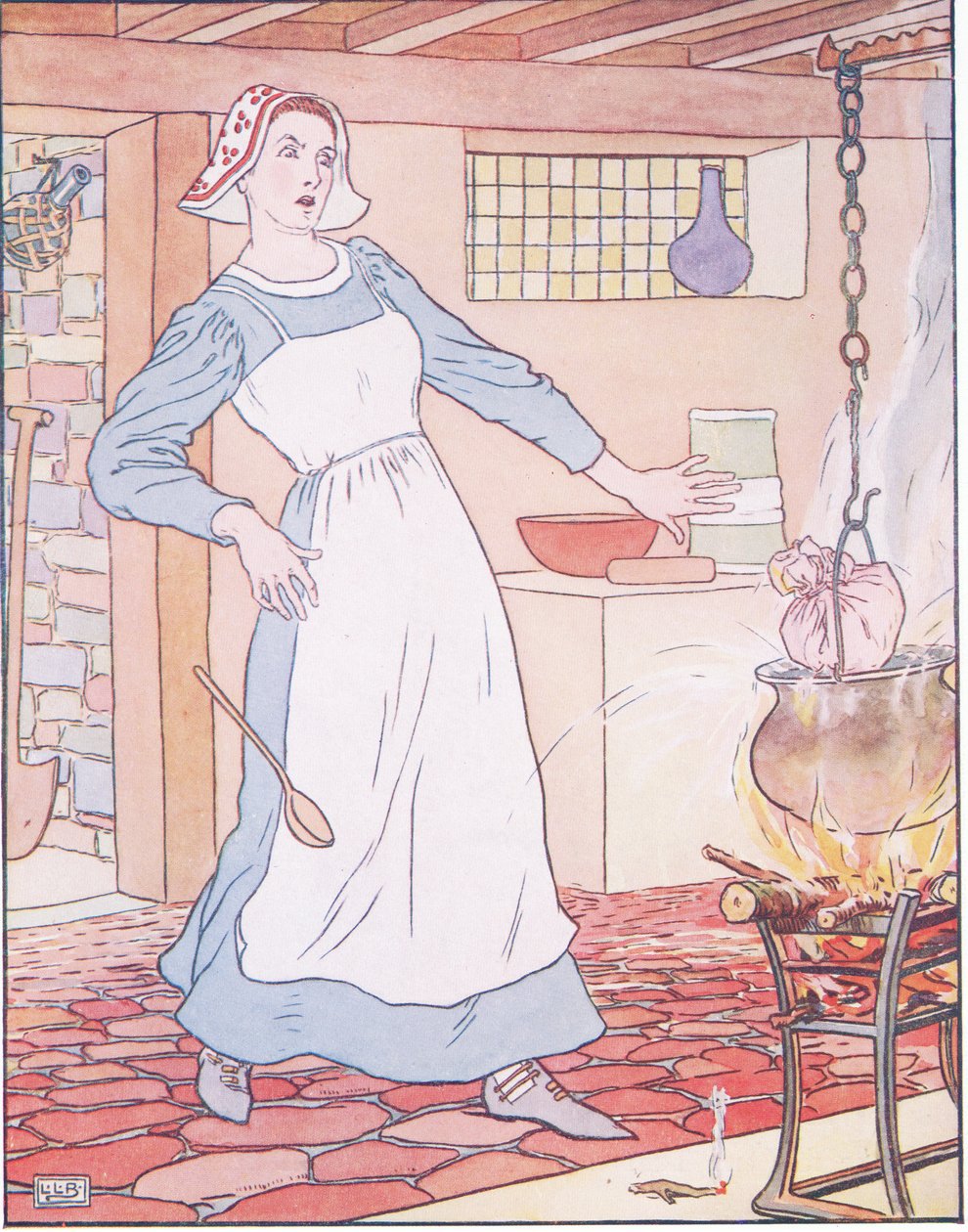 Tom wurde im Pudding aufgerührt und in ein Tuch gebunden von Leonard Leslie Brooke