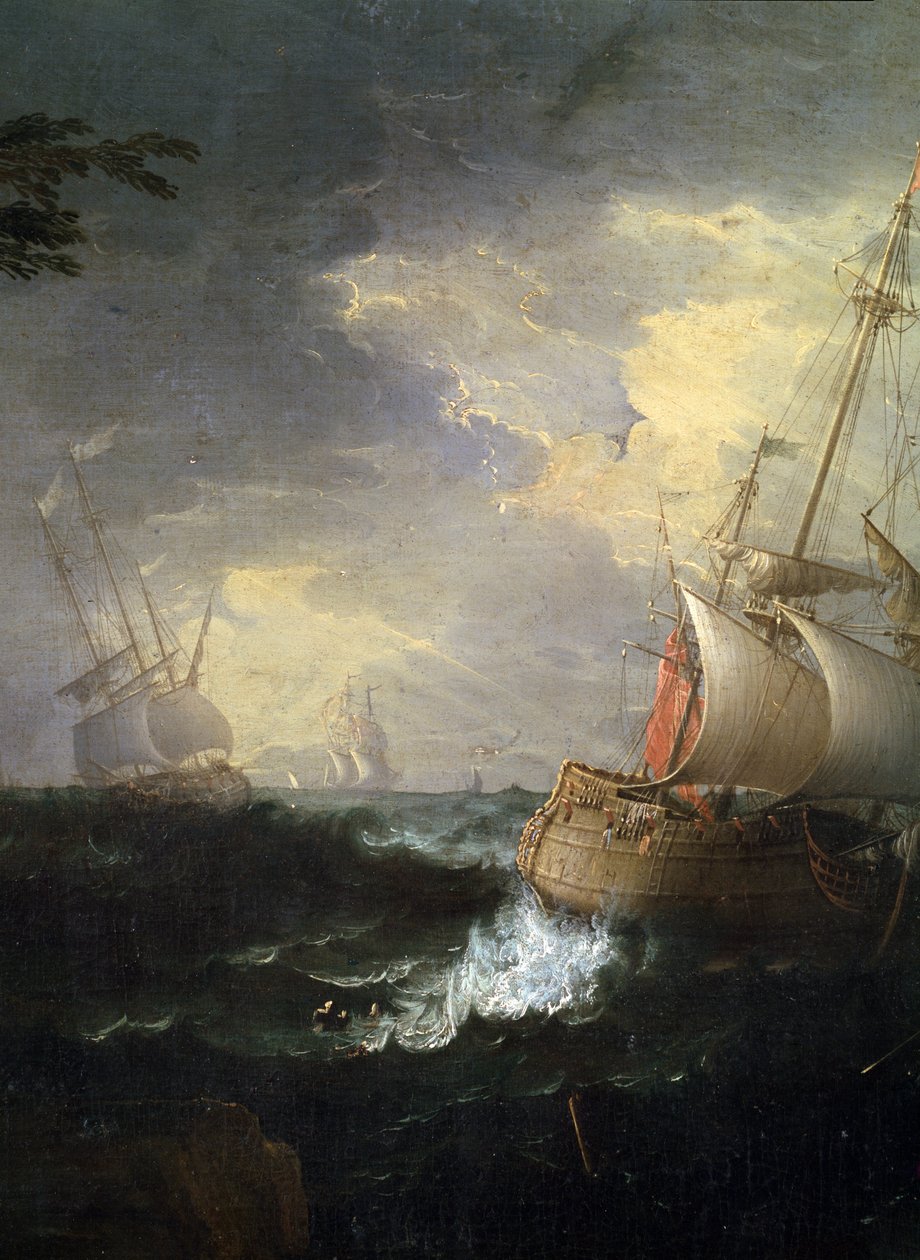 Sturm auf See (Detail) von Leonardo Coccorante