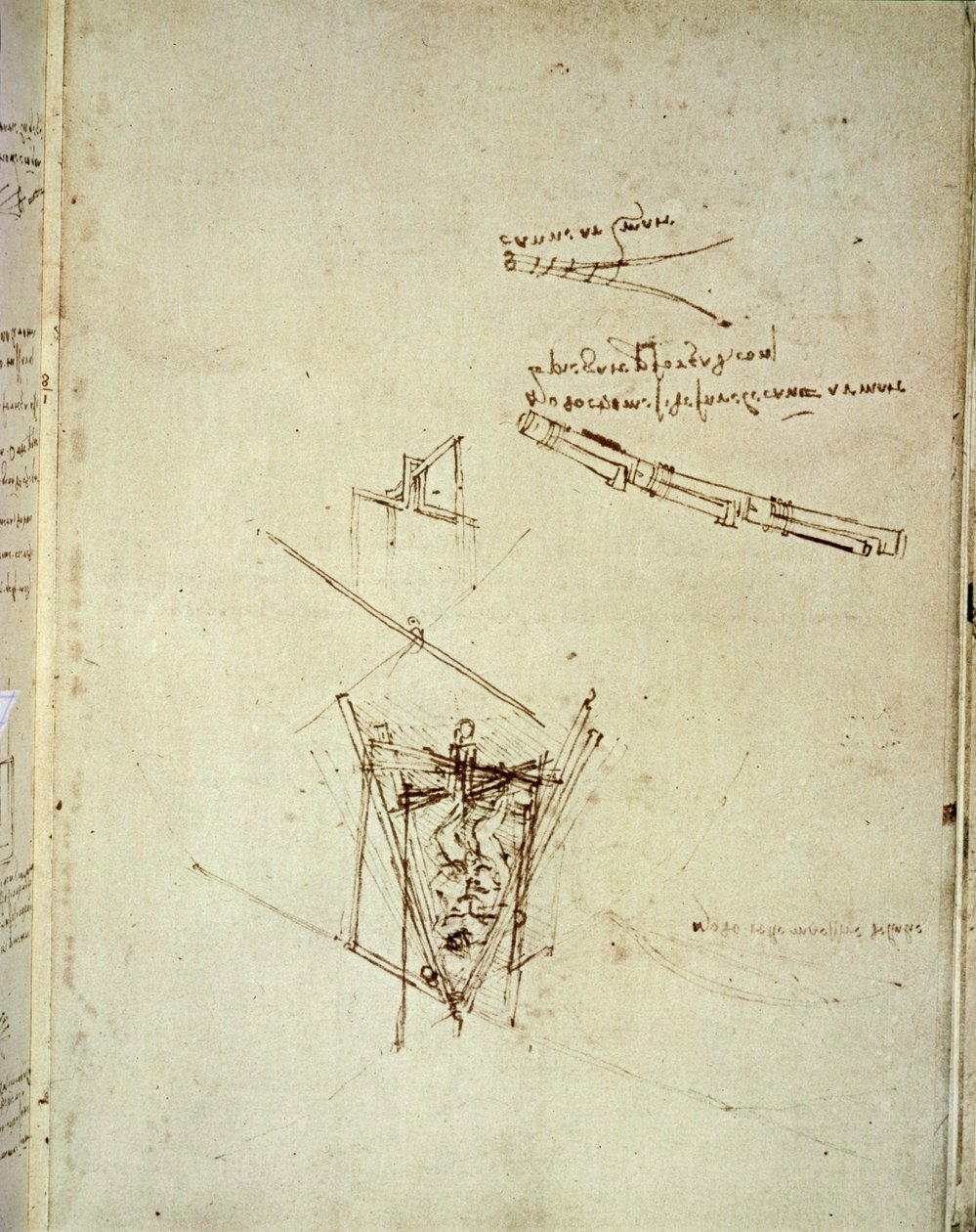 Entwurf für eine Flugmaschine von Leonardo da Vinci