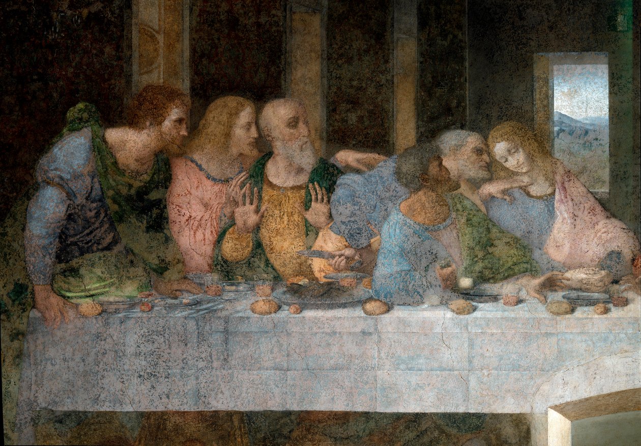 Detail von Das Abendmahl (Il Cenacolo) von Leonardo da Vinci