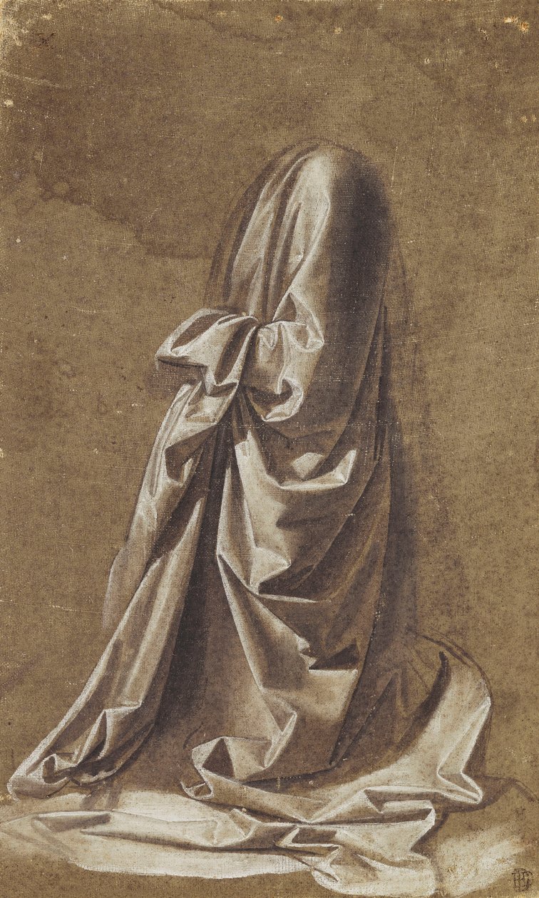 Draperiestudie für eine kniende Figur von Leonardo da Vinci