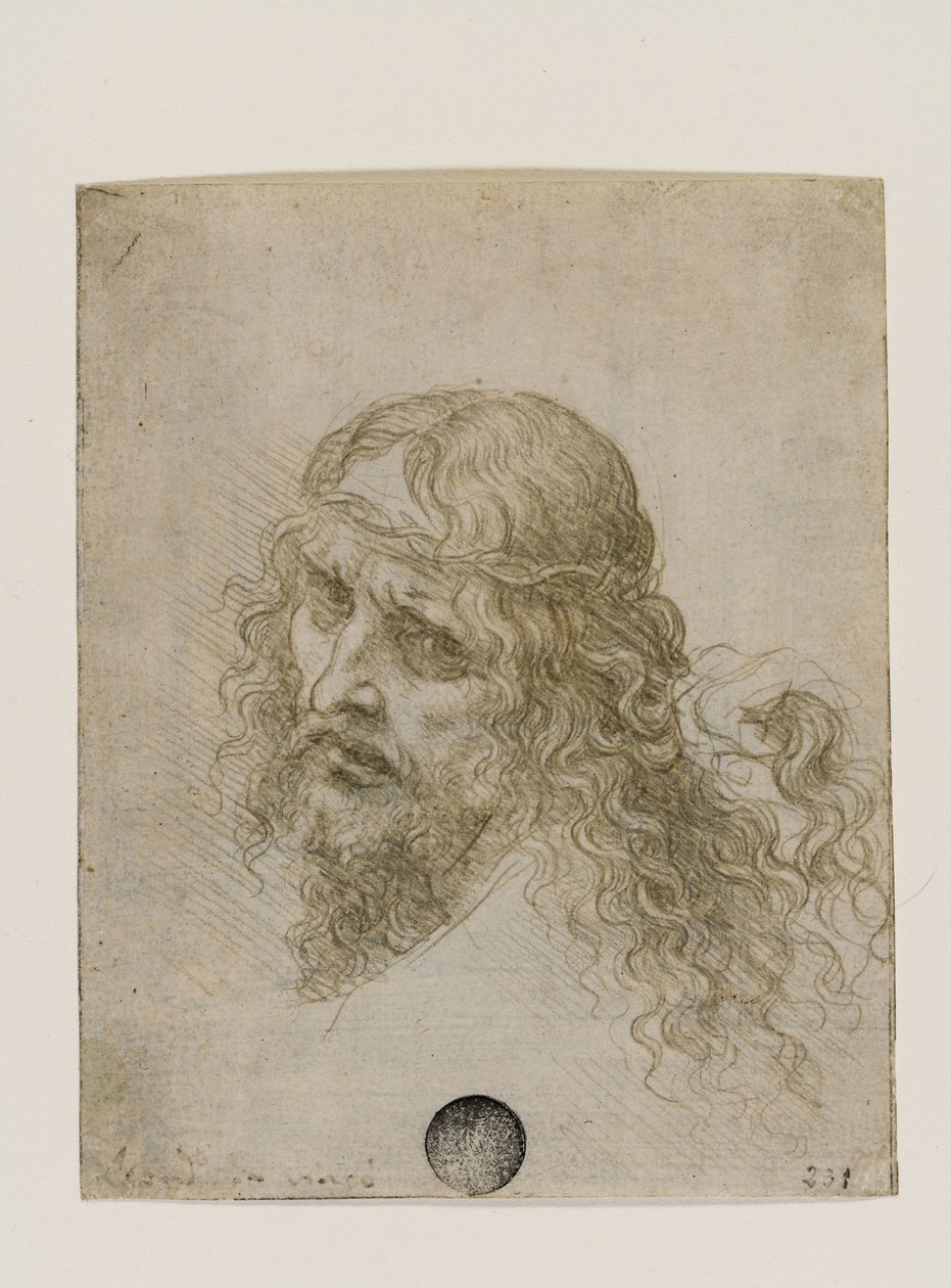 Kopf Christi mit Dornenkrone, ca. 1500 von Leonardo da Vinci