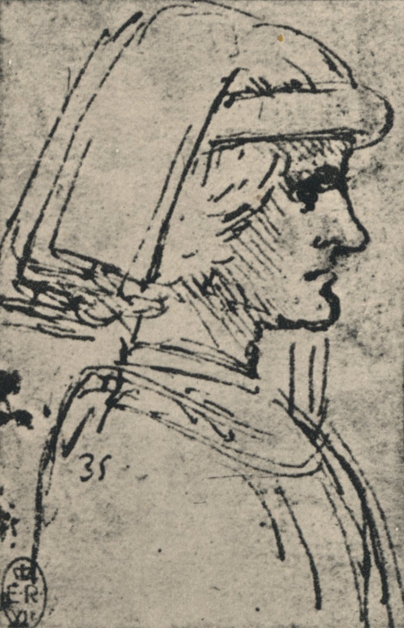 Profil eines jungen Mannes mit Chaperon von Leonardo da Vinci