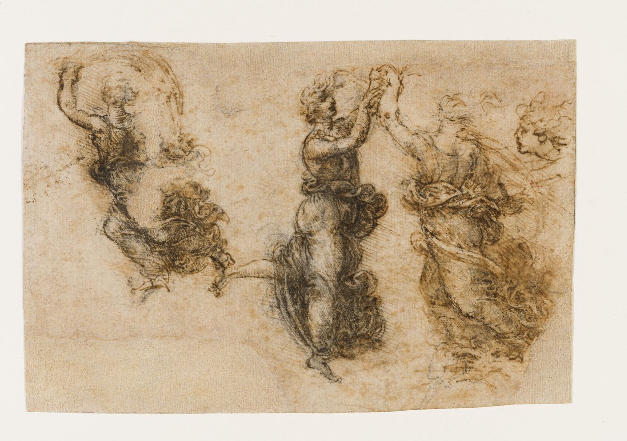 Drei tanzende Frauenfiguren, 1517-1518 von Leonardo da Vinci