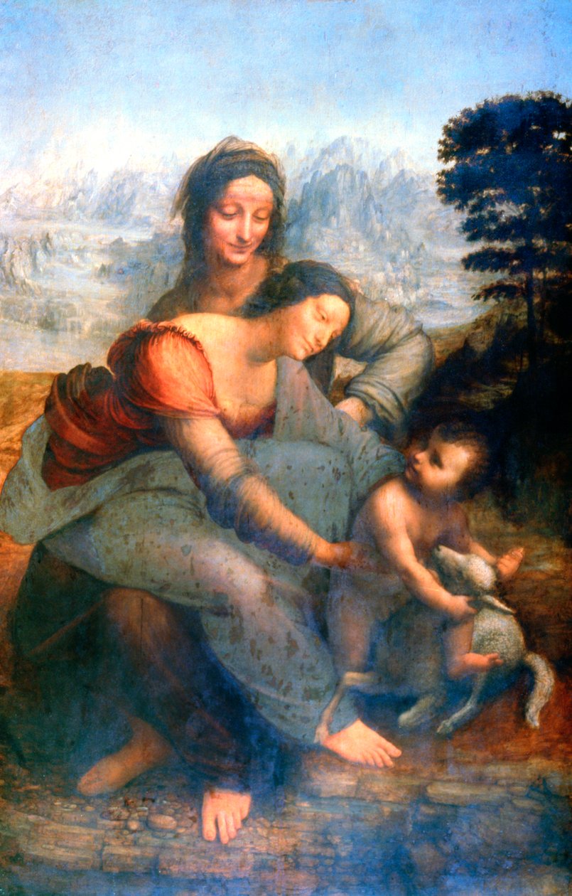 Jungfrau und Kind mit der heiligen Anna, 1502-1516 von Leonardo da Vinci