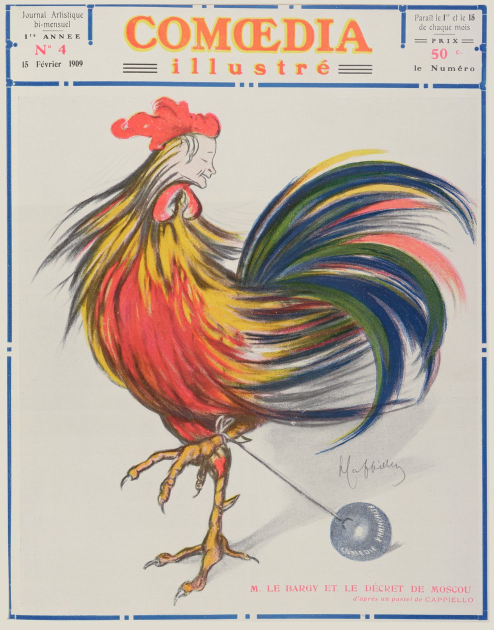 Cover von Comoedia Illustre, 15. Februar 1909 von Leonetto Cappiello