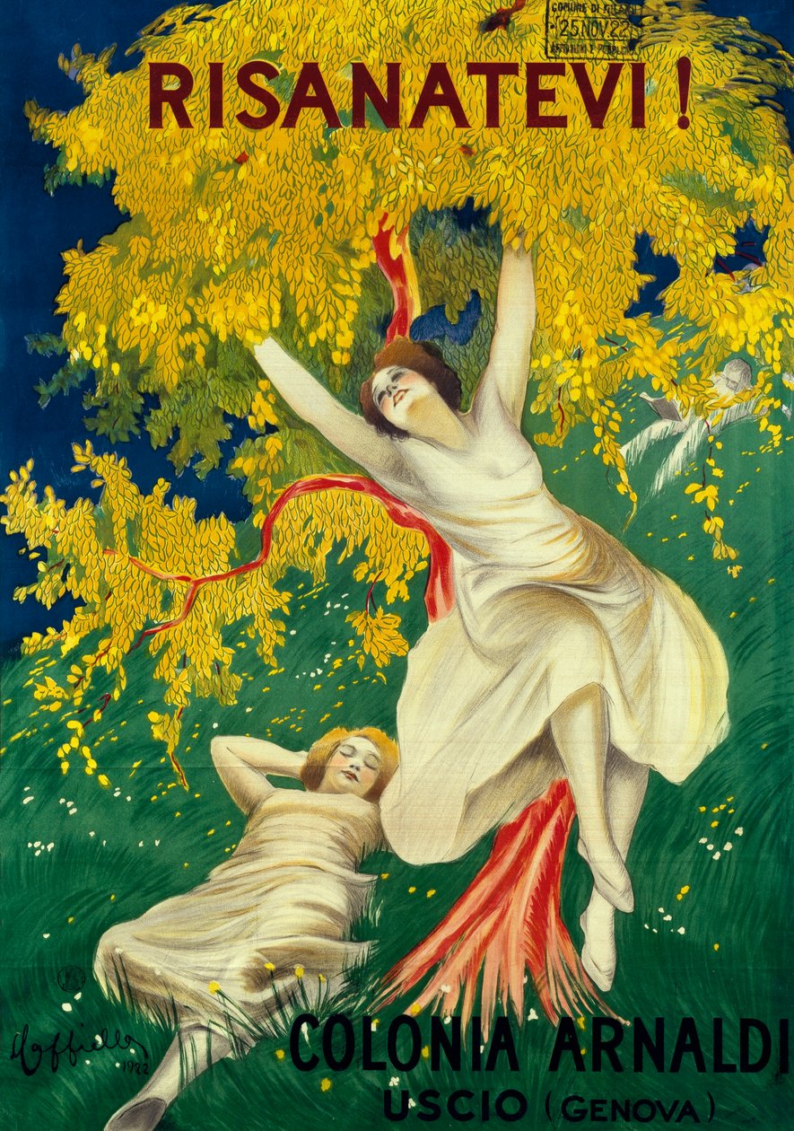 Werbeplakat für Colonia Arnaldi in Uscio (Genua) von Leonetto Cappiello