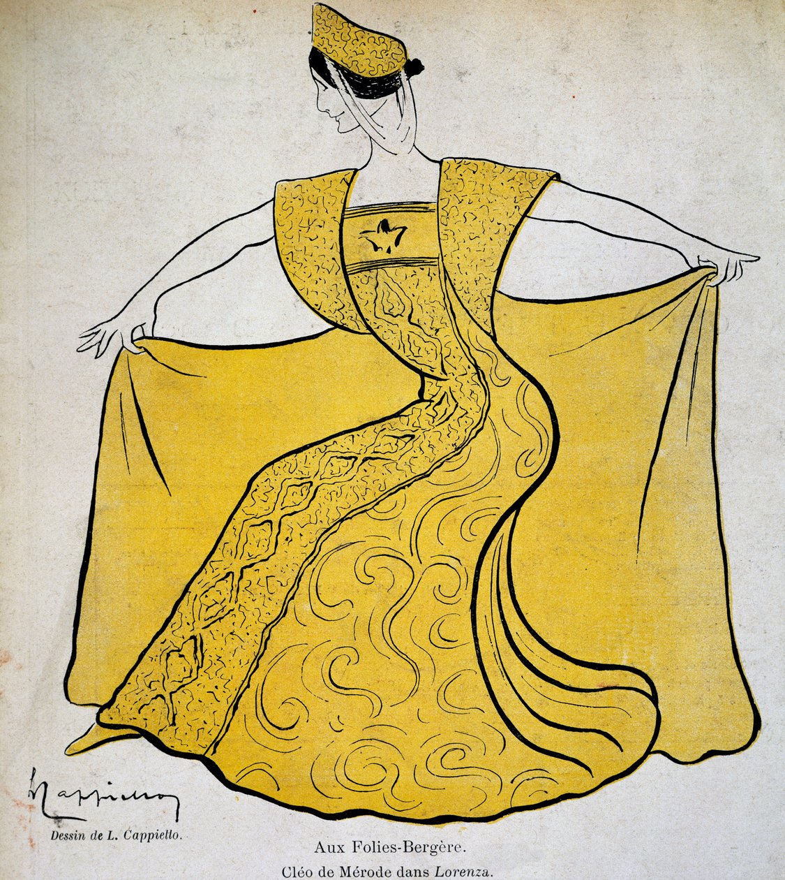 Die Tänzerin Cleo im Ballett-Pantomime Lorenza im Folies Bergère von Leonetto Cappiello
