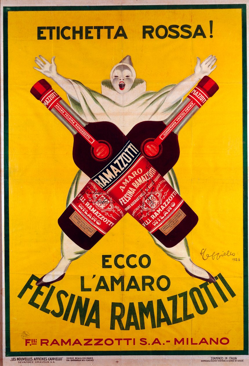 Plakat für das Getränk Amaro Felsina Ramazzotti von Leonetto Cappiello