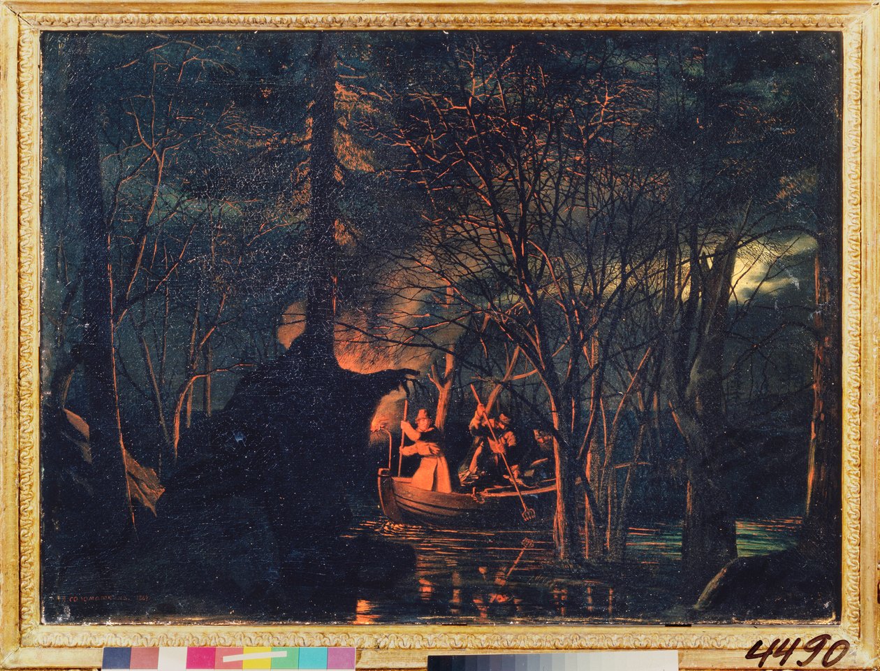 Nachtfischen mit der Harpune von Leonid Ivanovich Solomatkin