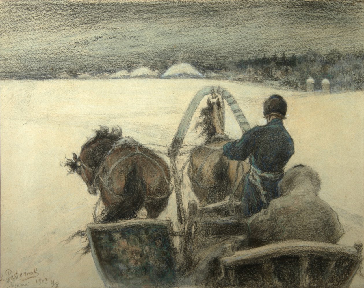Auf dem Weg nach Jasnaja Poljana, 1903 von Leonid Osipovic Pasternak