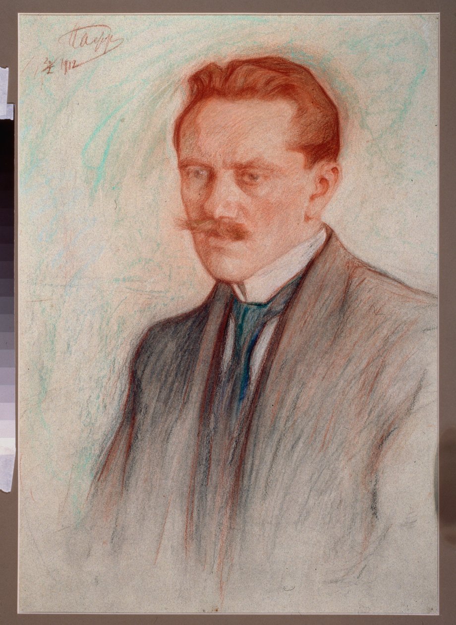 Porträt des Dichters Jurgis Baltrusaitis von Leonid Osipovic Pasternak