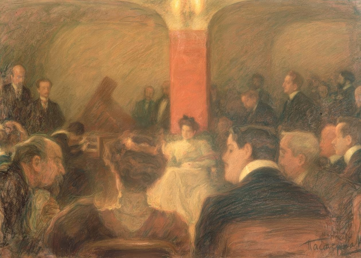 Konzert der Cembalistin Wanda Alexandra Landowska (1879–1959) von Leonid Osipovic Pasternak