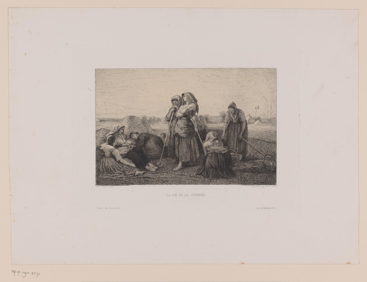 Bäuerinnen auf dem Feld am Ende des Arbeitstages von Leopold Flameng