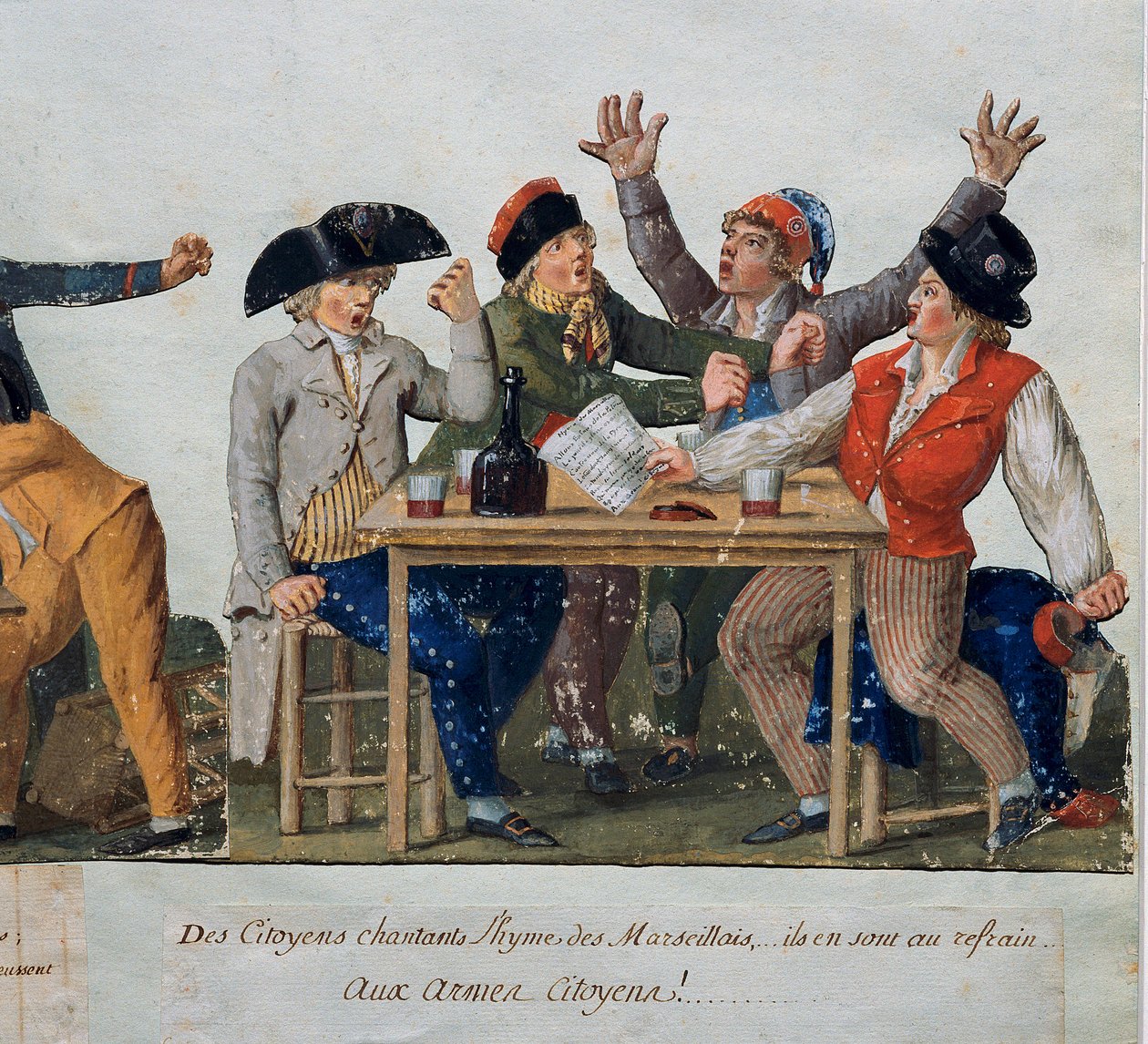 Französische Revolution: Bürger singen die Marseillaise. Gravur der Brüder Lesueur (18. Jahrhundert) von Lesueur Brothers