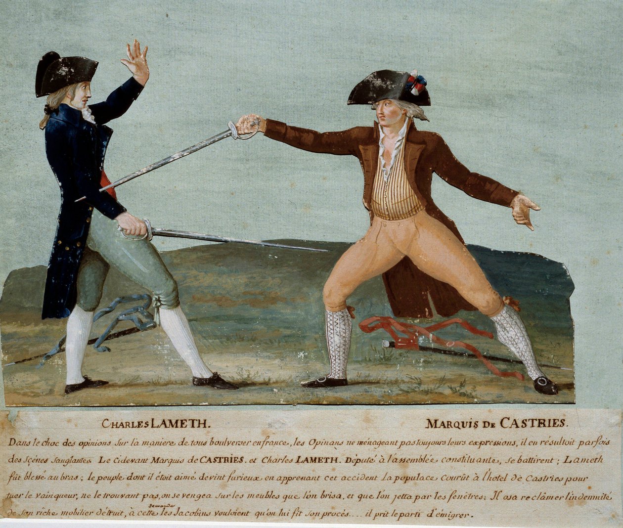 Französische Revolution: Duell zwischen Charles Lameth und dem Marquis de Castries von Lesueur Brothers