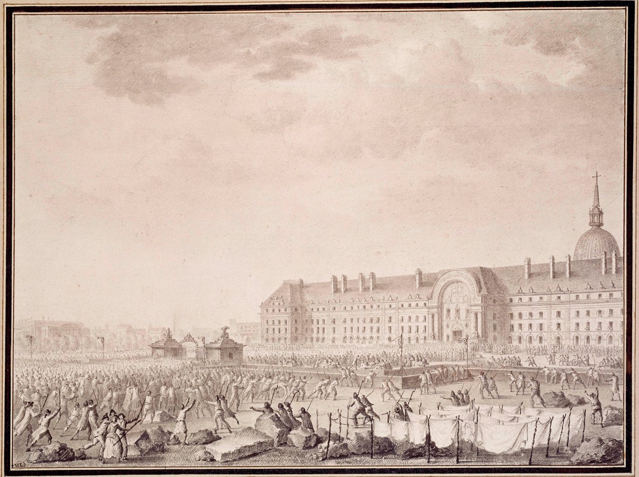 Französische Revolution: Bewaffnung in den Invalides am 14. Juli 1789 von Lesueur Brothers