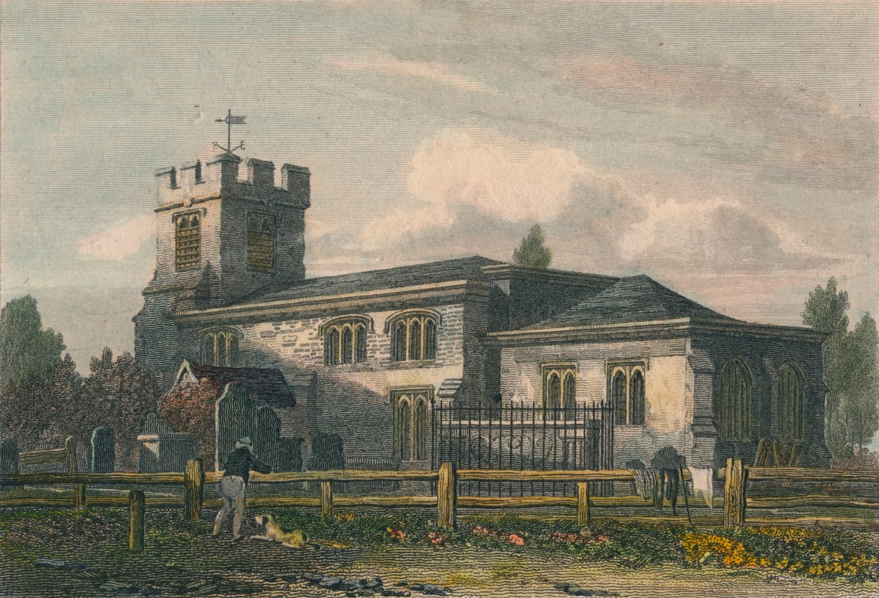 Finchley Kirche, Middlesex, 1815 von Letitia Byrne